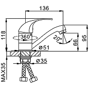 Смеситель для кухни Frap H29 F4529-2-B Хром-1