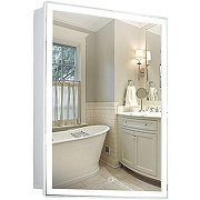 Зеркальный шкаф Silver Mirrors Киото Flip 60 LED-00002474 с подсветкой Белый