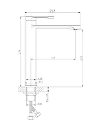 Смеситель для раковины Orange Vesper M10-121b Черный матовый-8