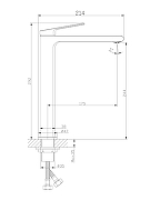 Смеситель для раковины Orange Gauss M30-121b Черный матовый-8