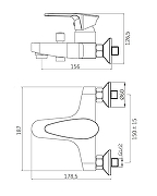 Смеситель для ванны Orange OneLife P09-100cr Хром-5