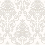 Обои Prima Italiana Ducale 80221 Винил на флизелине (1,06*10,05) Белый/Серый/Серебряный, Дамаск