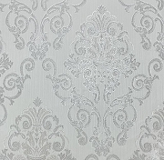 Обои Prima Italiana Ducale 80221 Винил на флизелине (1,06*10,05) Белый/Серый/Серебряный, Дамаск-2