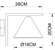 Настенный светильник Artelamp Dav1d A7033AP-1BK цвет плафона/подвески Латунь, цвет арматуры Черный-3