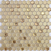 Стеклянная мозаика Caramelle mosaic Alchimia Aureo grani hexagon 30x30 см
