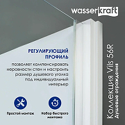 Душевой уголок WasserKRAFT Vils 100x90 56R22 профиль Хром стекло прозрачное-11