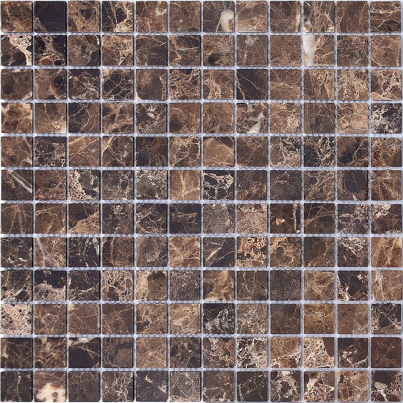 Мозаика Caramelle mosaic Pietrine 4 мм Emperador Dark POL 