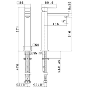 Смеситель для раковины Kerama Marazzi Futura 66415KM.21.018 Хром-1