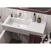 Раковина Aquaton Квадро Про 100 L 1A733331QA01L Белая-3