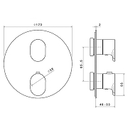 Смеситель для душа Kerama Marazzi Ole 67638EKM.01.093 с термостатом Черный матовый-1