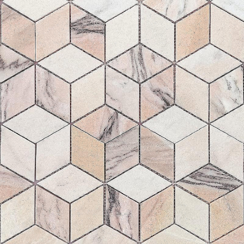 Мозаика Caramelle mosaic Pietrine 7 мм Rosa Salmone POL Diamond 