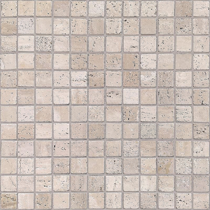 Мозаика Caramelle mosaic Pietrine 7 мм Travertino Beige MAT 