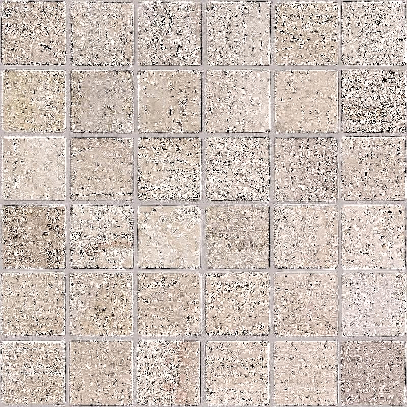 Мозаика Caramelle mosaic Pietrine 7 мм Travertino Beige MAT 