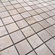 Мозаика Caramelle mosaic Pietrine 7 мм Travertino Beige MAT 30,5x30,5 см-1