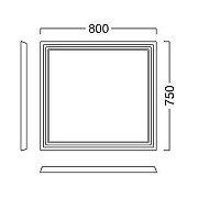 Зеркало Kerama Marazzi Pompei 80 PO.mi.80\CAM с подсветкой Камео бежевый глянцевый-4