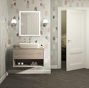Тумба под раковину Kerama Marazzi Plaza Modern 80 PLB.M.80.1\OAK.O подвесная Белая глянцевая Дуб Орегон-1