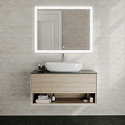 Тумба под раковину Kerama Marazzi Plaza Modern 100 PLB.M.100.1\OAK.O подвесная Белая глянцевая Дуб Орегон-1