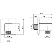 Шланговое подключение Kerama Marazzi Fioretto AC50CR503PQKM Хром-2