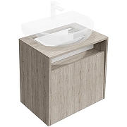 Тумба под раковину Kerama Marazzi Pro 60 PRO.60.1\OAK.O подвесная Белая глянцевая Дуб Орегон-2