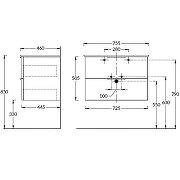 Тумба под раковину Kerama Marazzi Piano 75 PI.F.75\OLM подвесная Дымчатый вяз-1