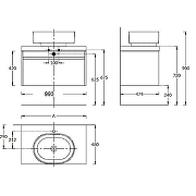 Тумба под раковину Kerama Marazzi Modula 100 MO.100.1+1\AR подвесная Белая глянцевая Дерево-3