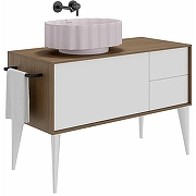 Тумба под раковину Kerama Marazzi Atollo 110 AT.110\WHT.M подвесная Белая матовая Дерево-1