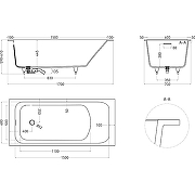 Ванна из искусственного камня Salini Orlanda Kit 170х70 102111M Белая матовая-20
