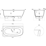 Ванна из искусственного камня Salini Sofia Corner L 170х85 102515G Белая глянцевая-6