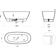 Ванна из искусственного камня Salini Sofia Light 165х75 103611G Белая глянцевая-7