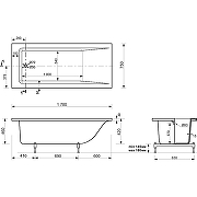 Ванна из искусственного камня STWORKI Ольборг 170x75 ФР-00014090 без гидромассажа-7