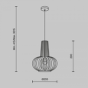Подвесной светильник Maytoni Roots MOD193PL-01W цвет плафона/подвески Бежевый, цвет арматуры Черный-6