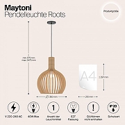 Подвесной светильник Maytoni Roots MOD194PL-01W цвет плафона/подвески Бежевый, цвет арматуры Черный-5
