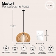 Подвесной светильник Maytoni Roots MOD195PL-01W1 цвет плафона/подвески Бежевый, цвет арматуры Черный-3
