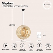 Подвесной светильник Maytoni Roots MOD197PL-01W2 цвет плафона/подвески Бежевый, цвет арматуры Черный-5