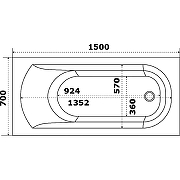 Акриловая ванна STWORKI Ольборг 150x70 OL1500 без гидромассажа-5