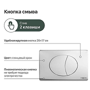 Инсталляция STWORKI 510162 для унитаза с клавишей смыва Хром глянцевый-8