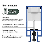 Инсталляция STWORKI 510162 для унитаза с клавишей смыва Хром матовый-4