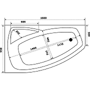 Акриловая ванна STWORKI Монтре 160x95 L Mn1600L без гидромассажа-10