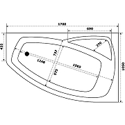 Акриловая ванна STWORKI Монтре 170x105 R Mn1700R без гидромассажа-10