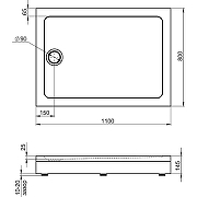 Акриловый поддон для душа STWORKI Эстерсунд 110x80 Белый-5