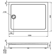 Акриловый поддон для душа STWORKI Эстерсунд 120x90 Белый-5