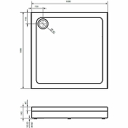 Акриловый поддон для душа STWORKI Дублин 100x100 Белый-8