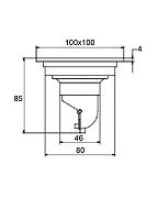 Душевой трап Orange 100x100 TR01-003b с Черной матовой решеткой-1