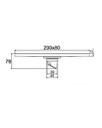 Душевой трап Orange 200x80 TR01-009b с Черной матовый решеткой-1