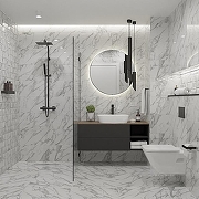 Керамическая плитка Primavera Omnia White Decor 03 glossy DG03-03 настенная 30x90 см-1