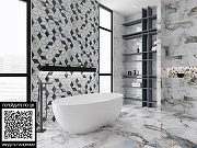 Керамическая плитка Primavera Tiziana Aqua Decor 04 glossy DG05-04 30х90 см-1