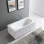 Ванна из искусственного камня Abber Blitz 180x85 AS9501GB Белый мрамор без гидромассажа-1