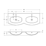 Раковина Cezares Vague 138 82412 двойная Extra Bianco-2