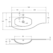 Раковина Cezares Vague 104 L 82409 Extra Bianco-2