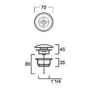 Донный клапан Simas PLCE nero matt click-clack Черный матовый-1